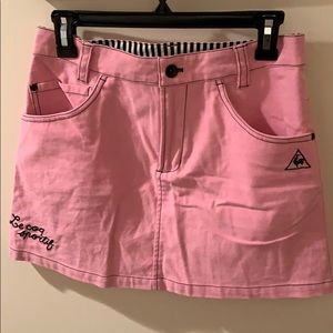 Le Coq Sportif brushed cotton pink & black skirt S